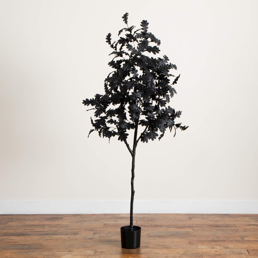 6ft. Artificial Halloween Black Oak Tree