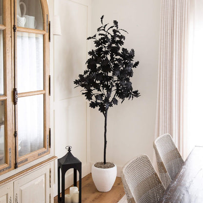 6ft. Artificial Halloween Black Oak Tree