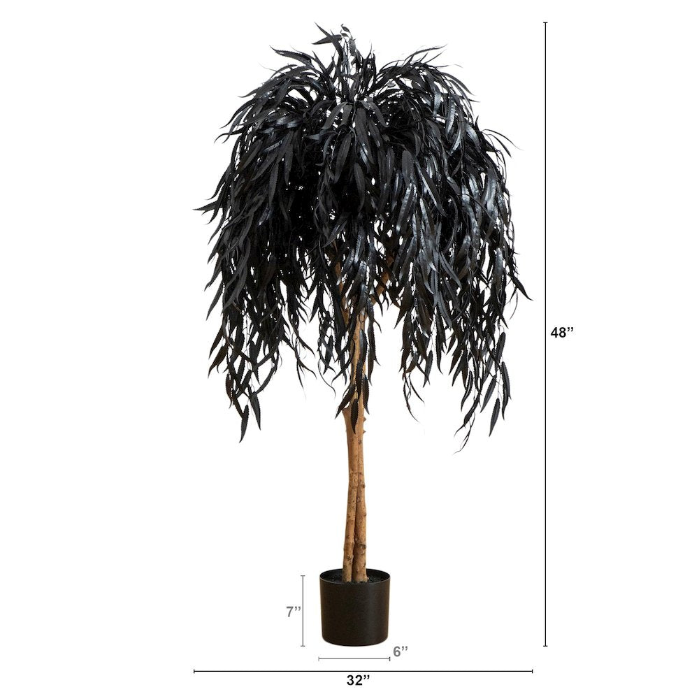 4ft. Artificial Halloween Black Willow Tree