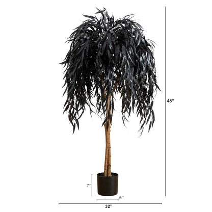 4ft. Artificial Halloween Black Willow Tree