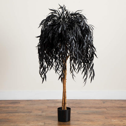 4ft. Artificial Halloween Black Willow Tree