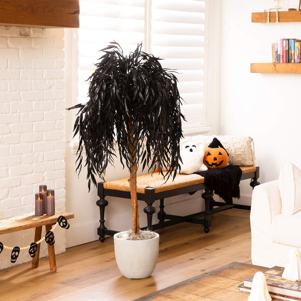 4ft. Artificial Halloween Black Willow Tree