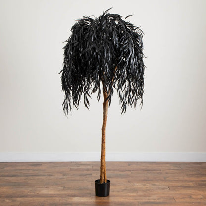 6ft. Artificial Halloween Black Willow Tree