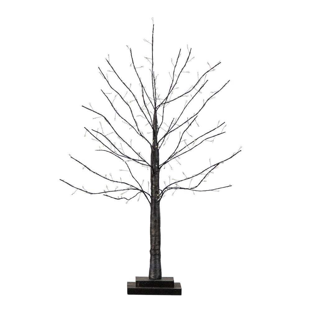2ft. Pre-Lit Artificial Halloween Black Twig Tree with 210 LED Lights