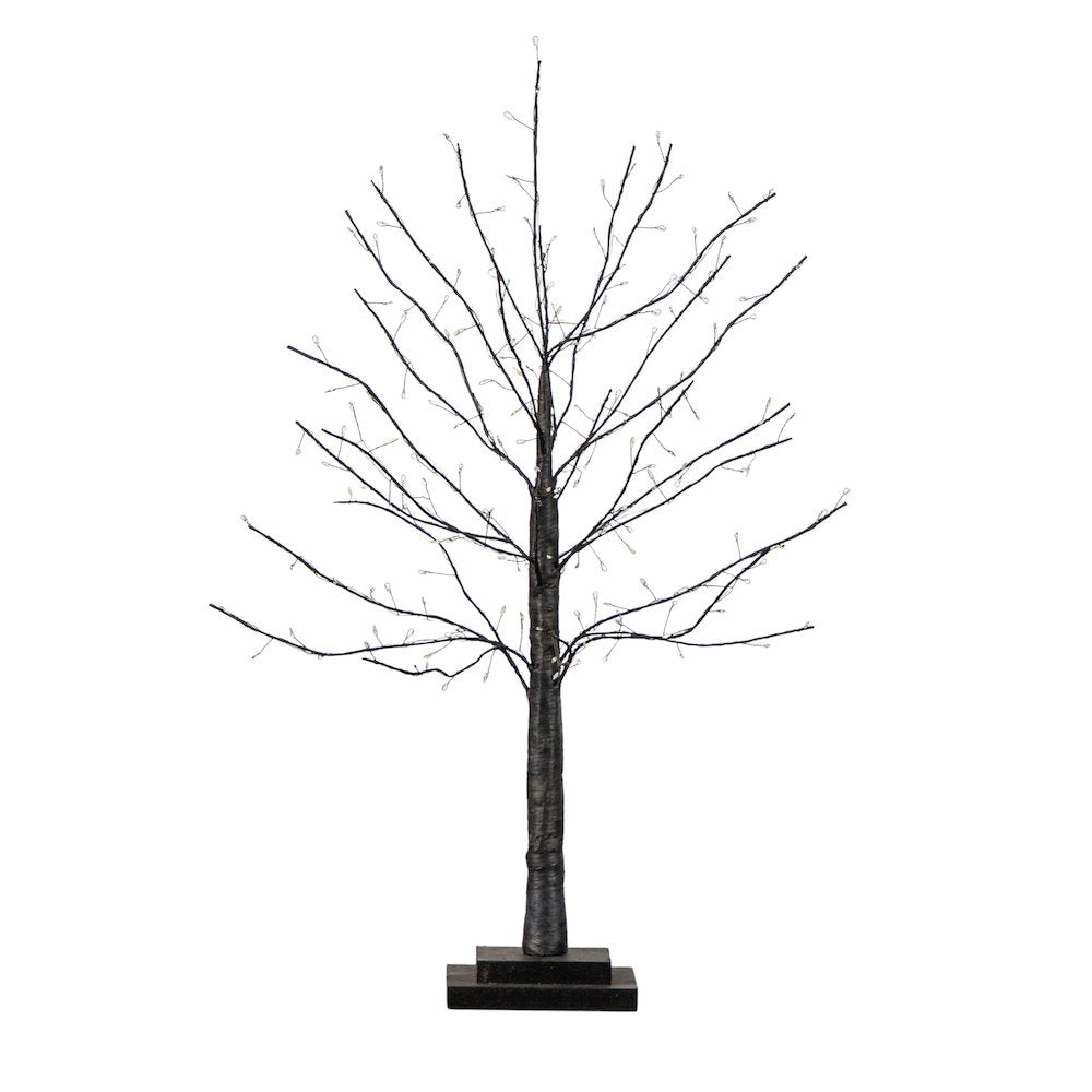 2ft. Pre-Lit Artificial Halloween Black Twig Tree with 210 LED Lights