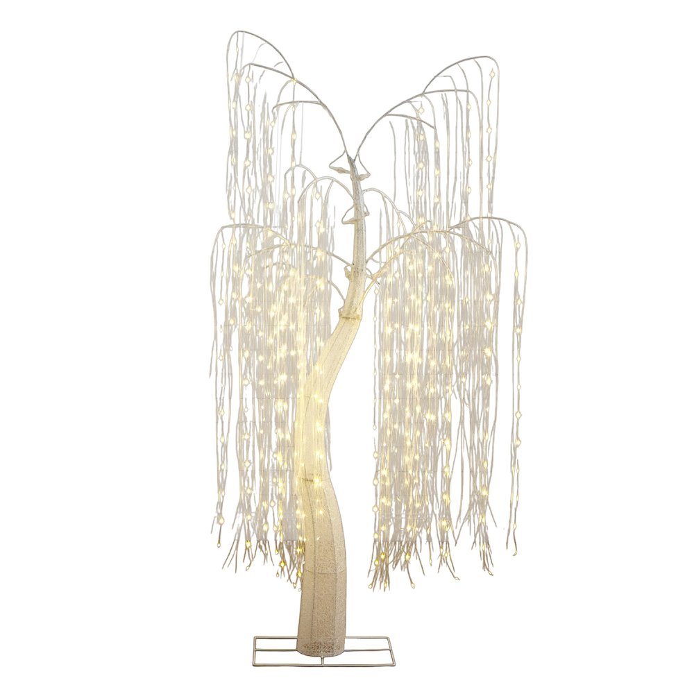 7ft. Pre-Lit Artificial White Willow Tree with 400 Cool White LED Light