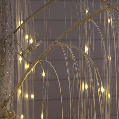 7ft. Pre-Lit Artificial White Willow Tree with 400 Cool White LED Light