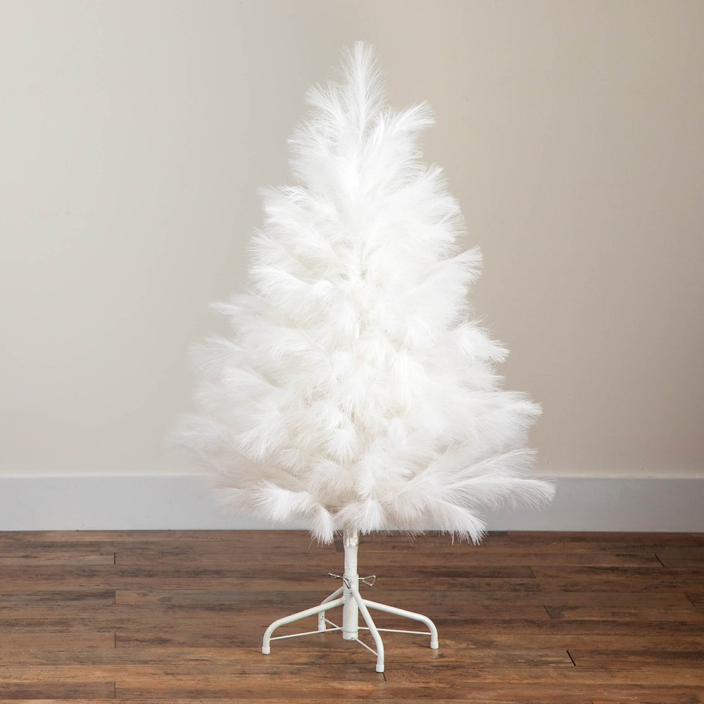 4ft. Artificial White Pampas Grass Christmas Tree