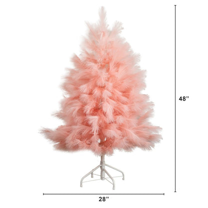 4ft. Artificial Pink Pampas Grass Christmas Tree