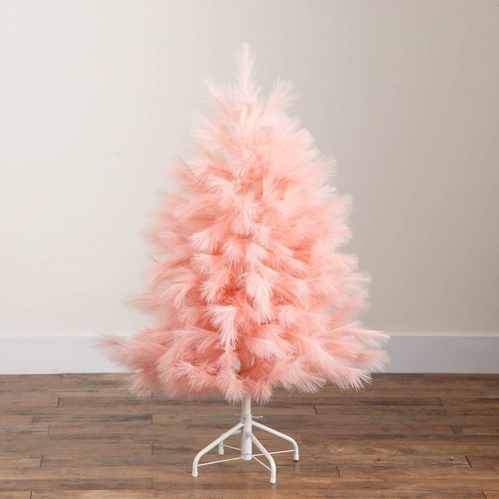 4ft. Artificial Pink Pampas Grass Christmas Tree