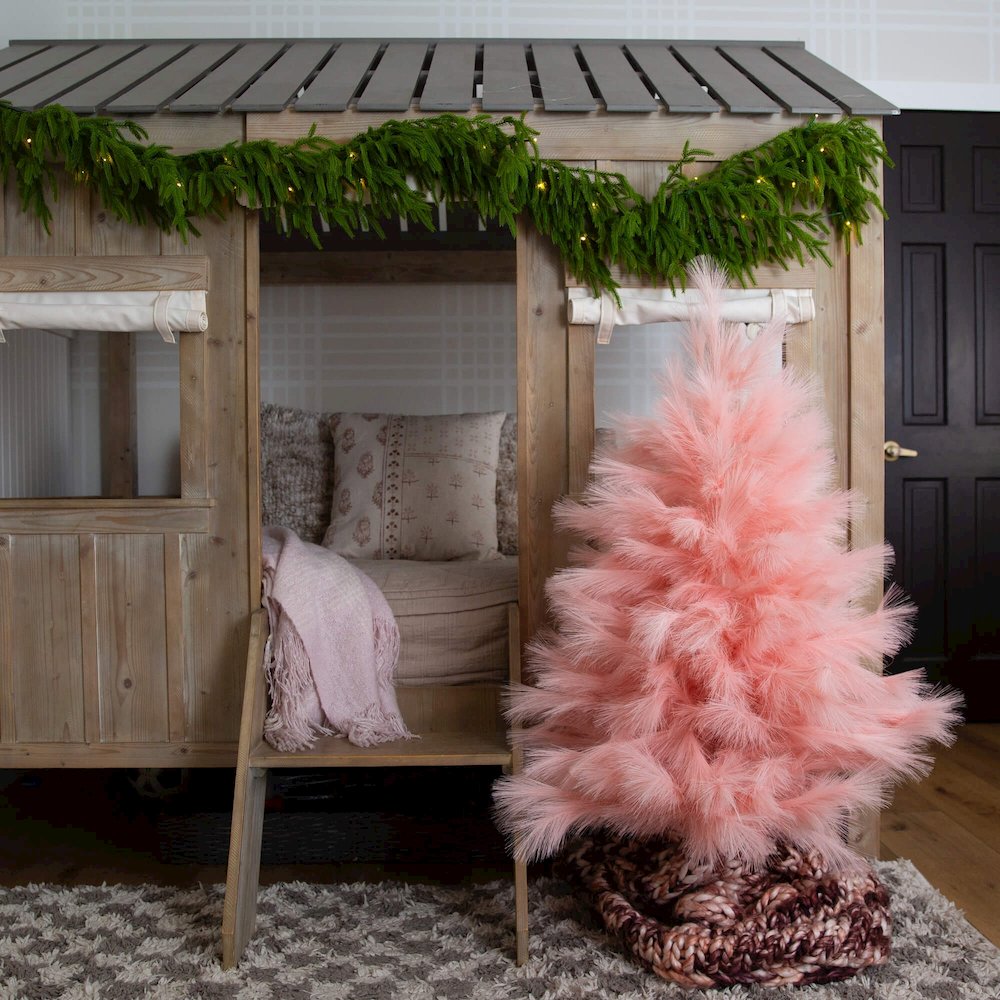 4ft. Artificial Pink Pampas Grass Christmas Tree