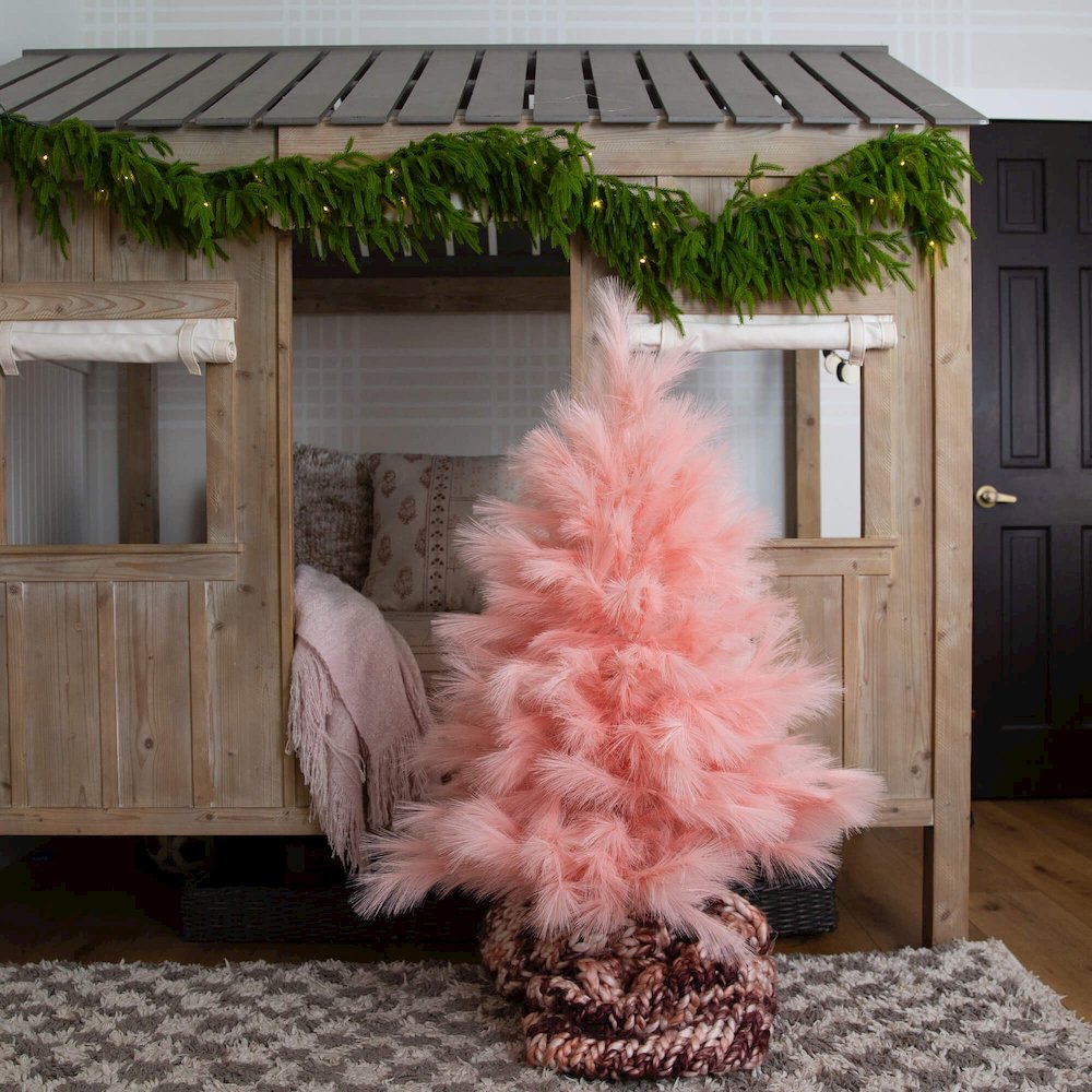 4ft. Artificial Pink Pampas Grass Christmas Tree