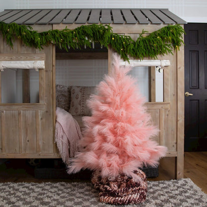 4ft. Artificial Pink Pampas Grass Christmas Tree