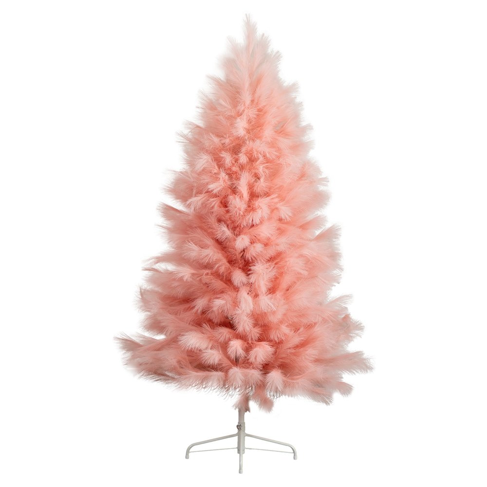 6ft. Artificial Pink Pampas Grass Christmas Tree