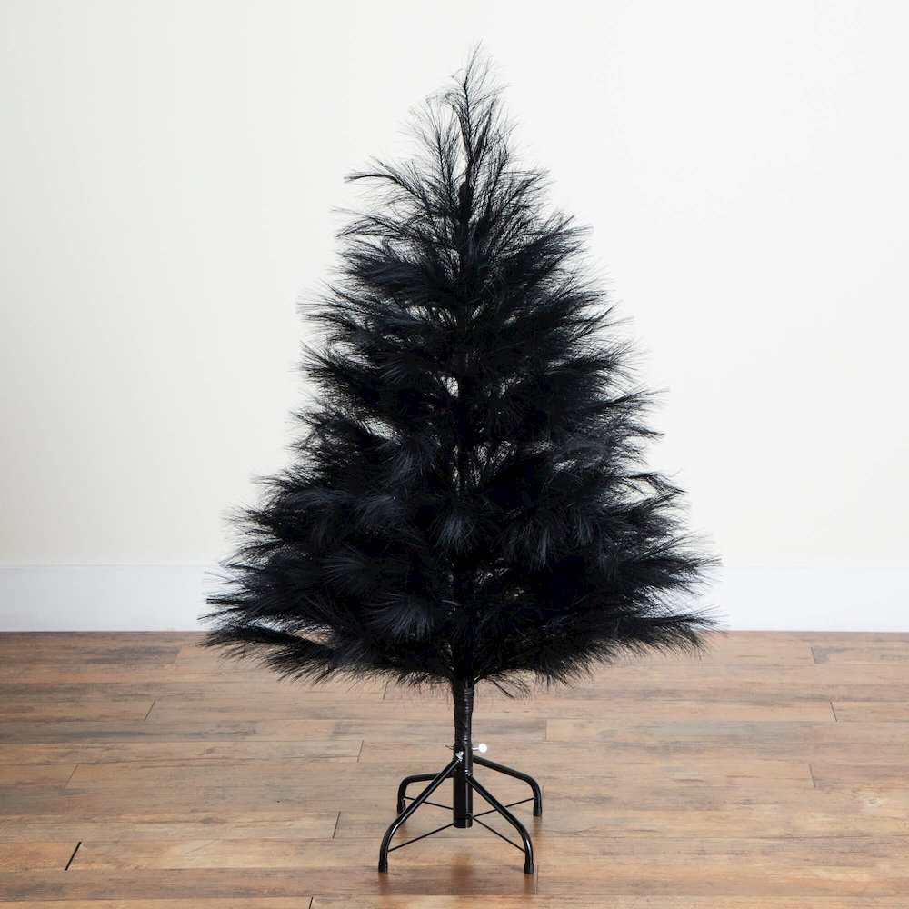 4ft. Artificial Halloween Black Pampas Grass Christmas Tree