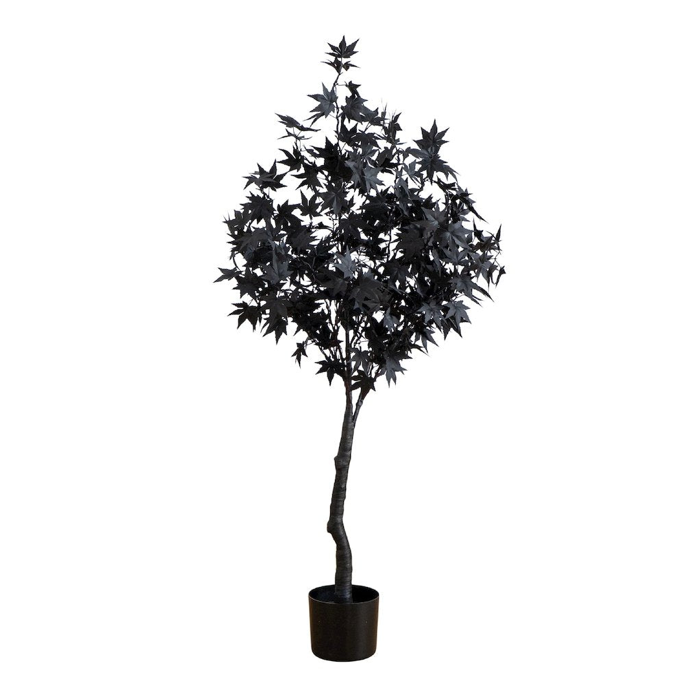 4ft. Pre-Lit Artificial Halloween Black Maple Tree with 180 LED Lights