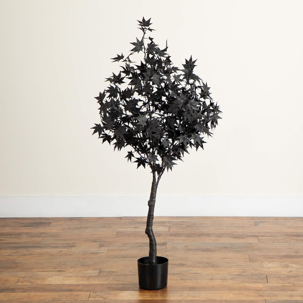 4ft. Pre-Lit Artificial Halloween Black Maple Tree with 180 LED Lights