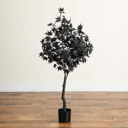 4ft. Pre-Lit Artificial Halloween Black Maple Tree with 180 LED Lights