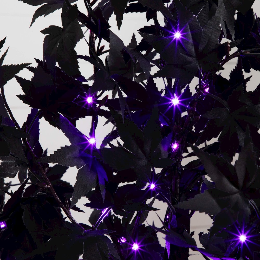 5ft. Pre-Lit Artificial Halloween Black Maple Tree with 240 LED Lights
