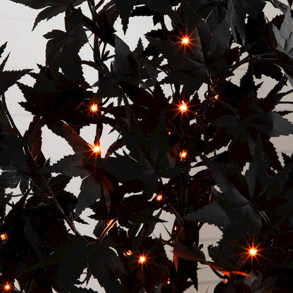 5ft. Pre-Lit Artificial Halloween Black Maple Tree with 240 LED Lights