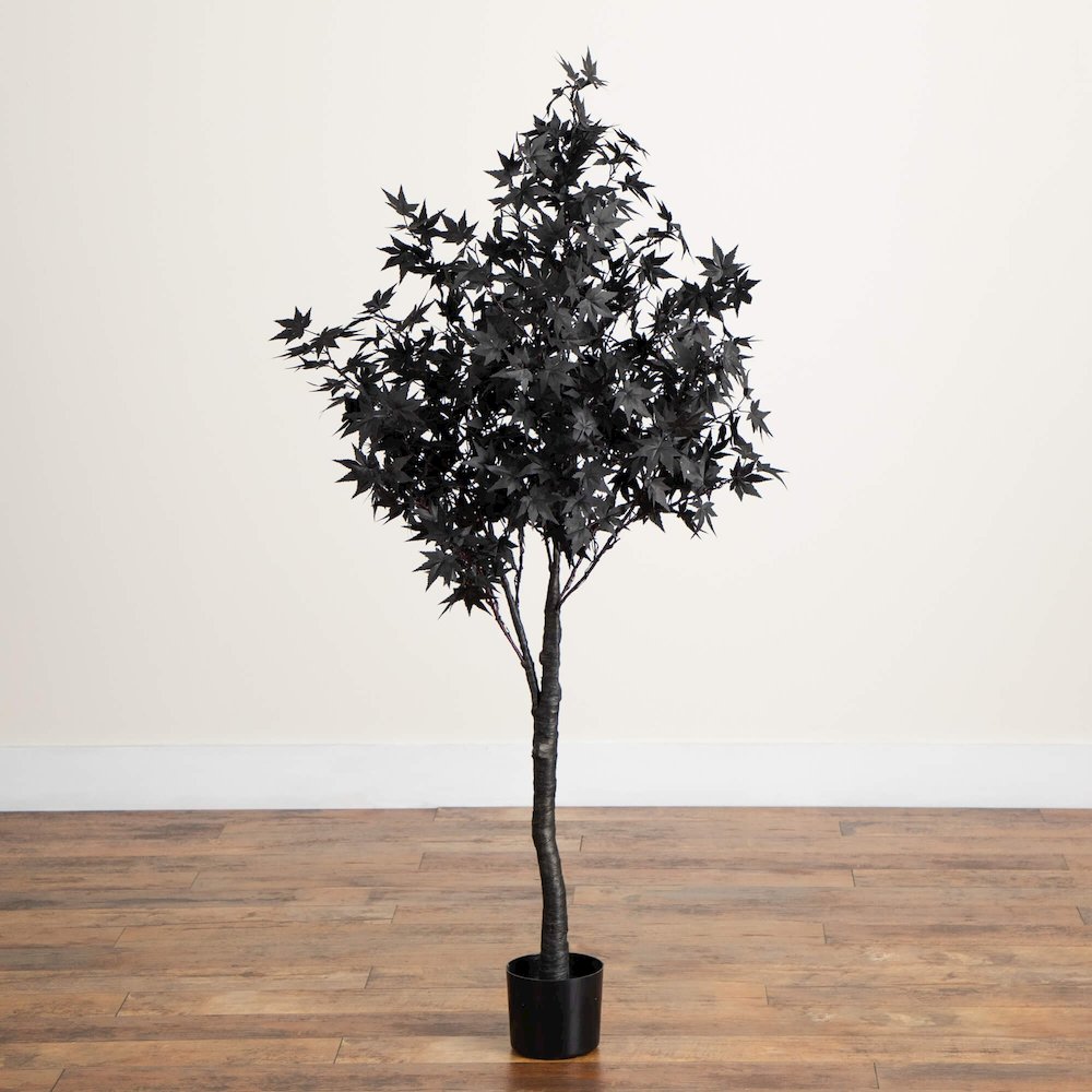 5ft. Pre-Lit Artificial Halloween Black Maple Tree with 240 LED Lights