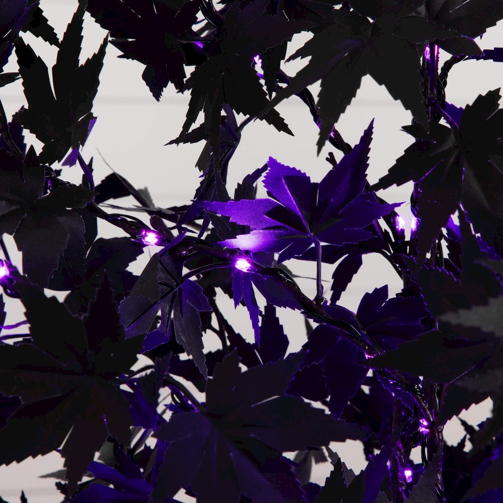 6ft. Pre-Lit Artificial Halloween Black Maple Tree with 300 LED Lights