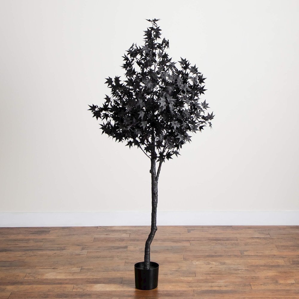6ft. Pre-Lit Artificial Halloween Black Maple Tree with 300 LED Lights