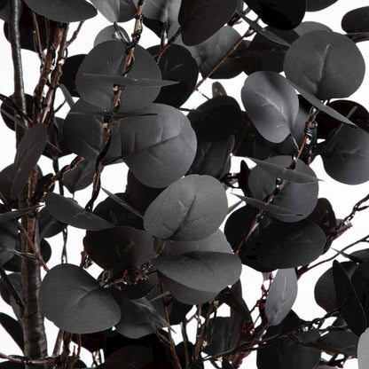 7ft. Pre-Lit Artificial Halloween Black Eucalyptus Tree with 420 LED Lights
