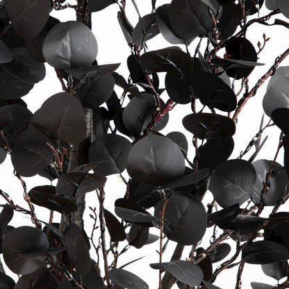 8ft. Pre-Lit Artificial Halloween Black Eucalyptus Tree with 540 LED Lights