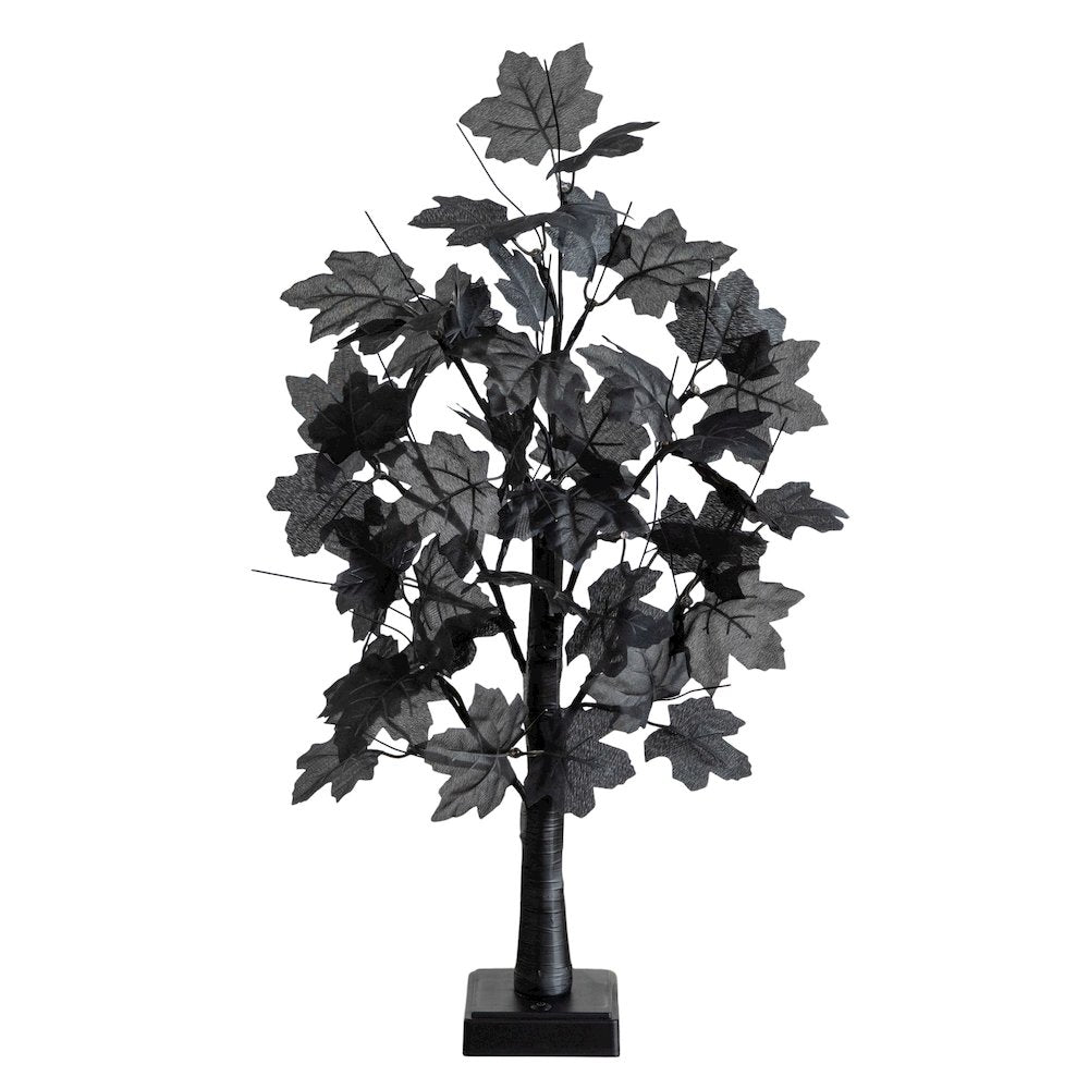 2ft. Pre-Lit Artificial Halloween Black Maple Tree with 24 LED Lights