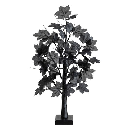 2ft. Pre-Lit Artificial Halloween Black Maple Tree with 24 LED Lights