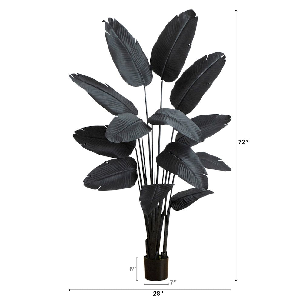 6ft. Artificial Halloween Black Travelers Palm Tree