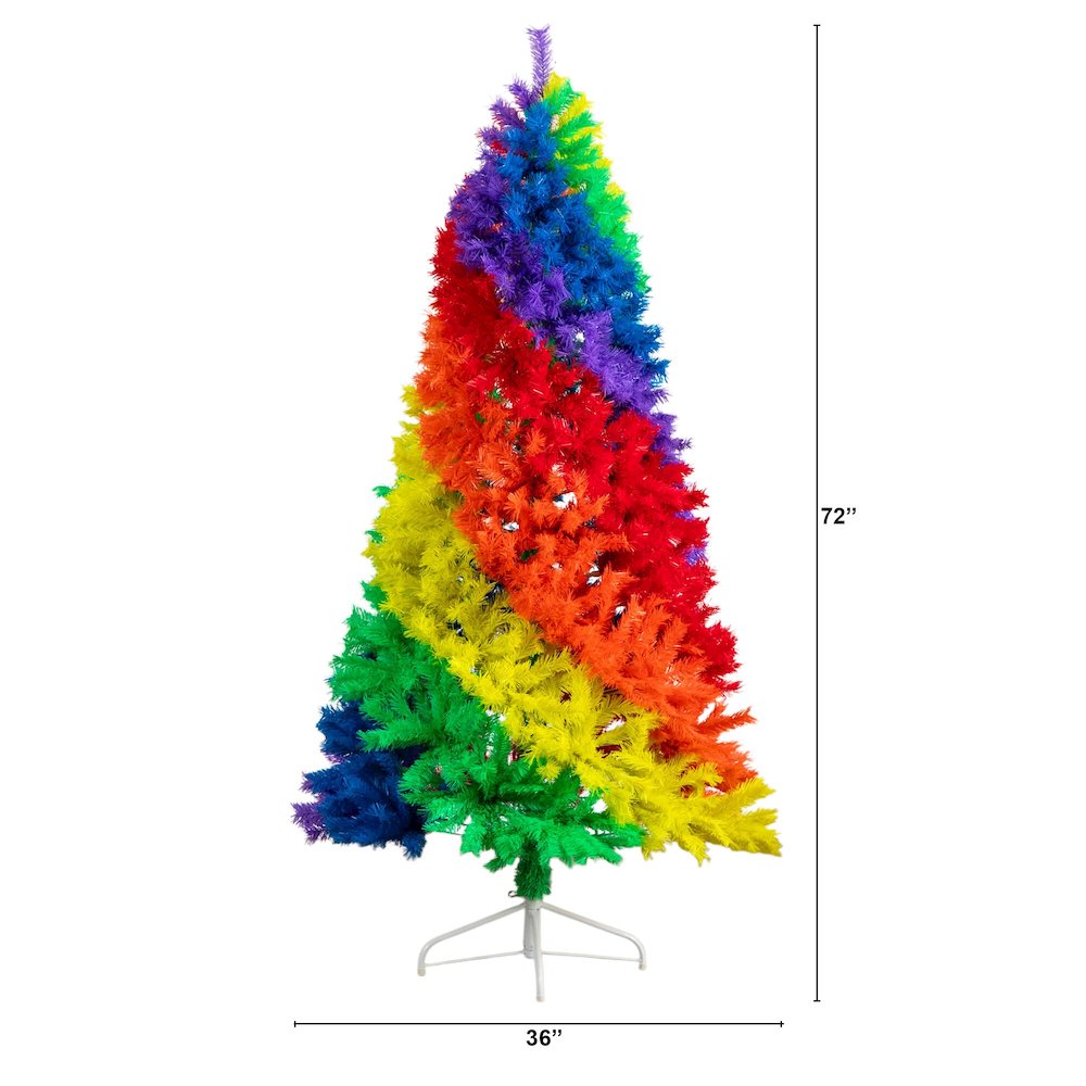 6ft. Artificial Rainbow Christmas Tree