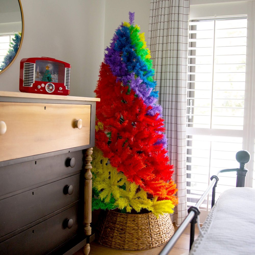 6ft. Artificial Rainbow Christmas Tree