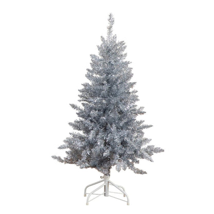4ft. Artificial Silver Christmas Tree with 130 Cool White LED Lights
