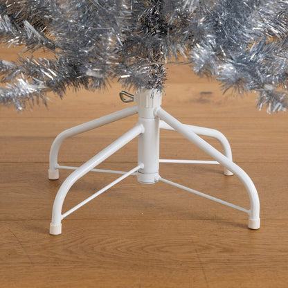 4ft. Artificial Silver Christmas Tree with 130 Cool White LED Lights