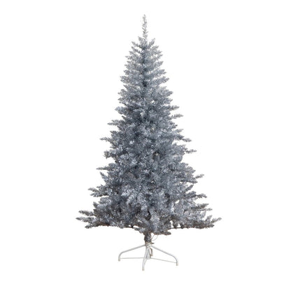 6ft. Artificial Silver Christmas Tree with 300 Cool White LED Lights