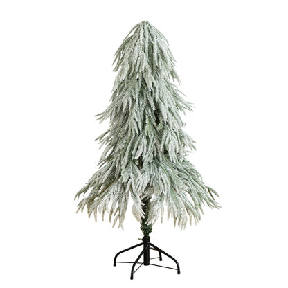 4ft. Flocked Down Swept Artificial Christmas Tree with 110 LED Lights