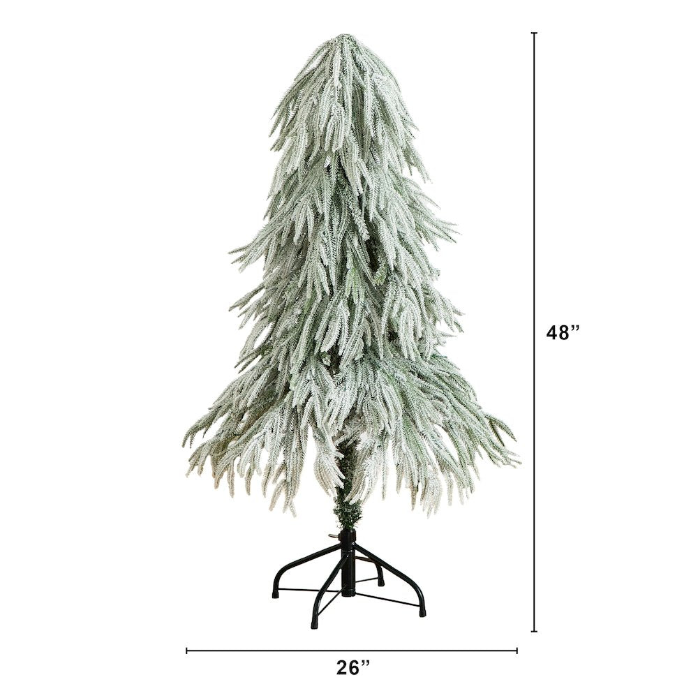 4ft. Flocked Down Swept Artificial Christmas Tree with 110 LED Lights