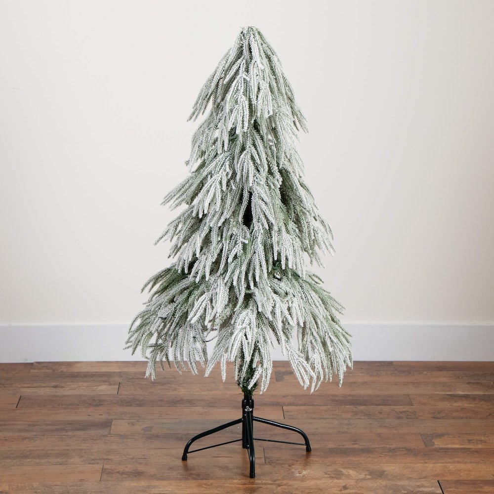 4ft. Flocked Down Swept Artificial Christmas Tree with 110 LED Lights