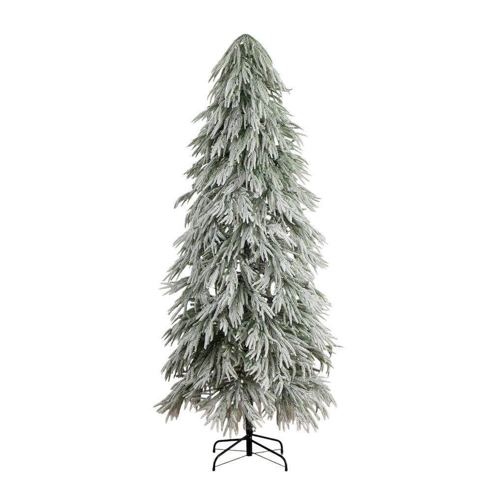 7ft. Flocked Down Swept Artificial Christmas Tree with 300 LED Lights