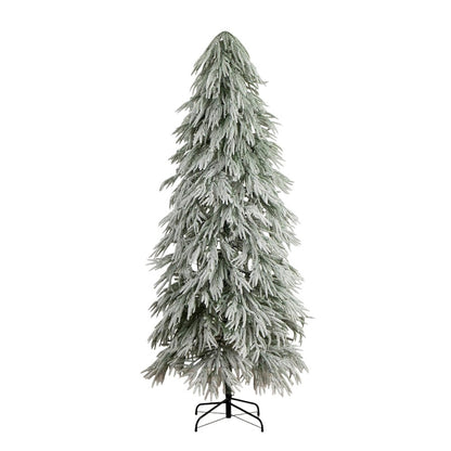 7ft. Flocked Down Swept Artificial Christmas Tree with 300 LED Lights