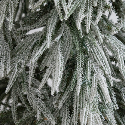 7ft. Flocked Down Swept Artificial Christmas Tree with 300 LED Lights