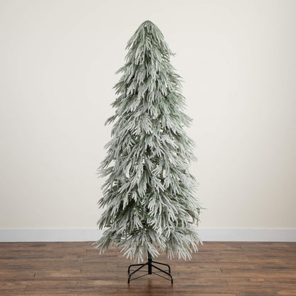7ft. Flocked Down Swept Artificial Christmas Tree with 300 LED Lights