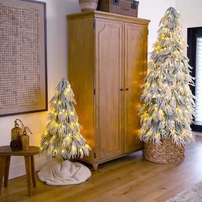 7ft. Flocked Down Swept Artificial Christmas Tree with 300 LED Lights