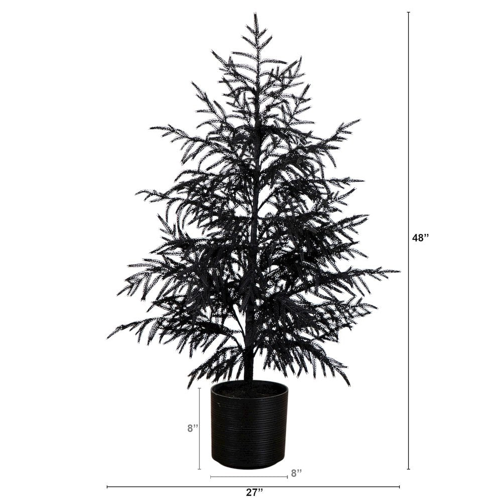 4ft. Artificial Halloween Real Touch Black Norfolk Pine Christmas Tree
