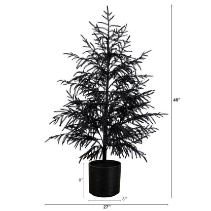 4ft. Artificial Halloween Real Touch Black Norfolk Pine Christmas Tree