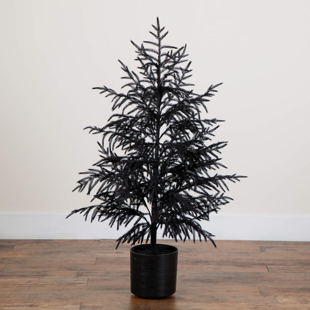 4ft. Artificial Halloween Real Touch Black Norfolk Pine Christmas Tree
