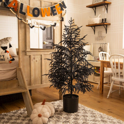 4ft. Artificial Halloween Real Touch Black Norfolk Pine Christmas Tree