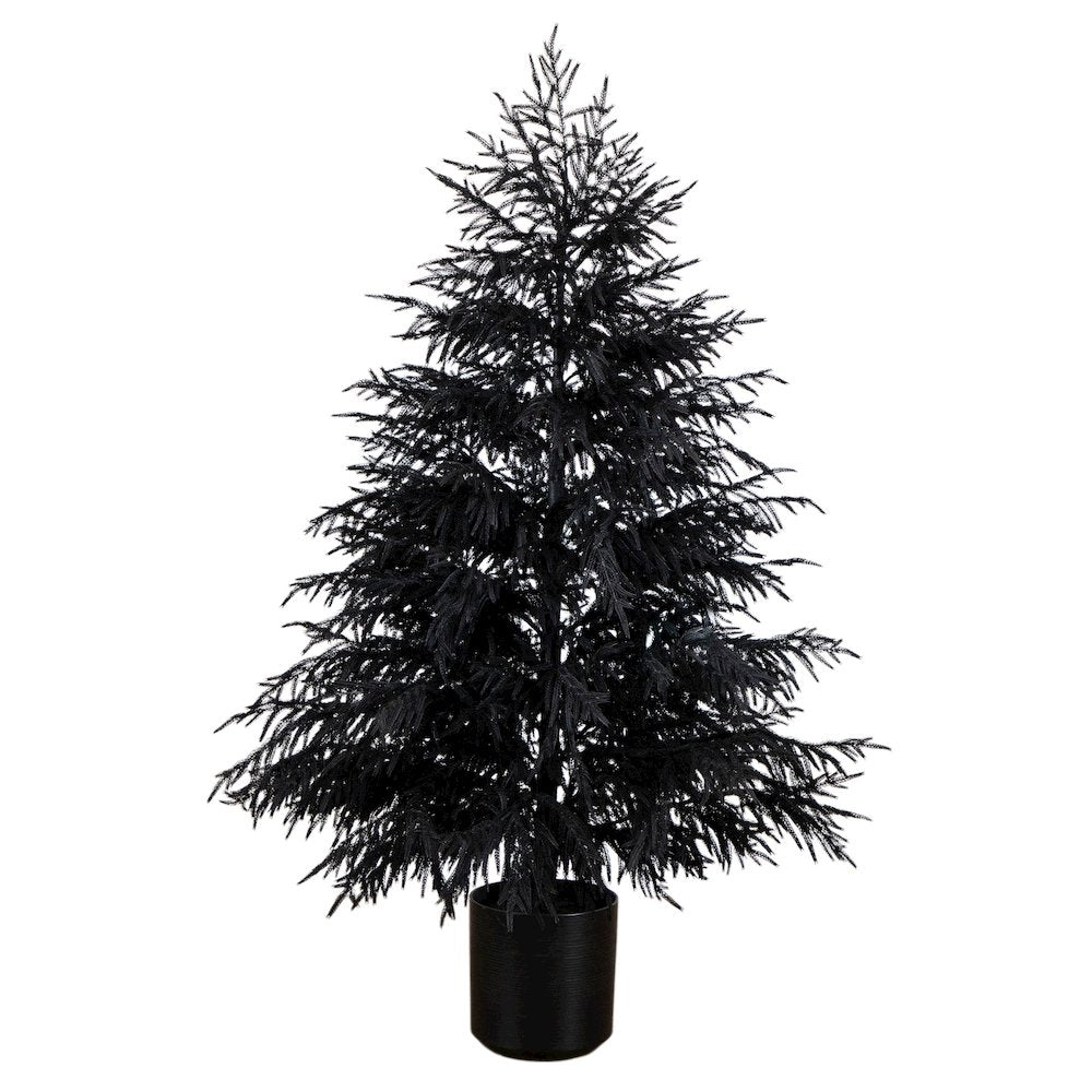 6ft. Artificial Halloween Real Touch Black Norfolk Pine Christmas Tree